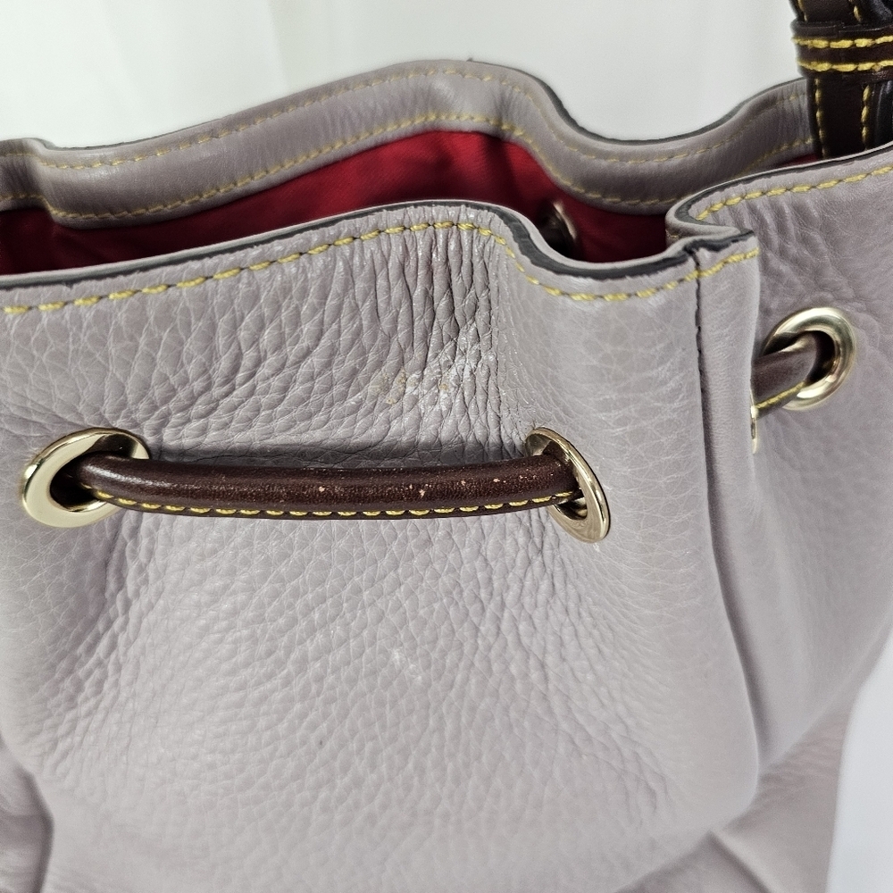 Dooney & Bourke Samba Gray Drawstring Bucket shoulder Bag - Picture 7 of 12